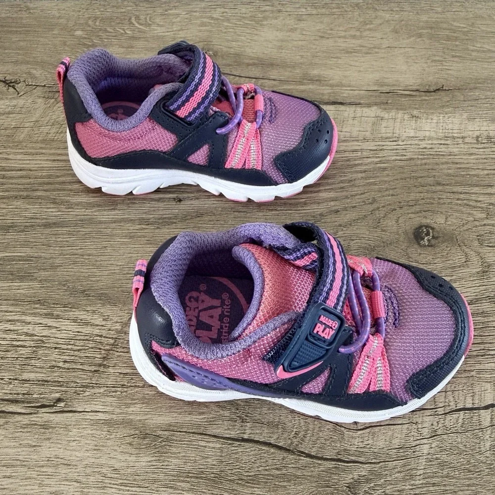 Stride Rite Girls M2P Journey Player Pink Purple Sneaker Shoes Toddler Size 4.5M